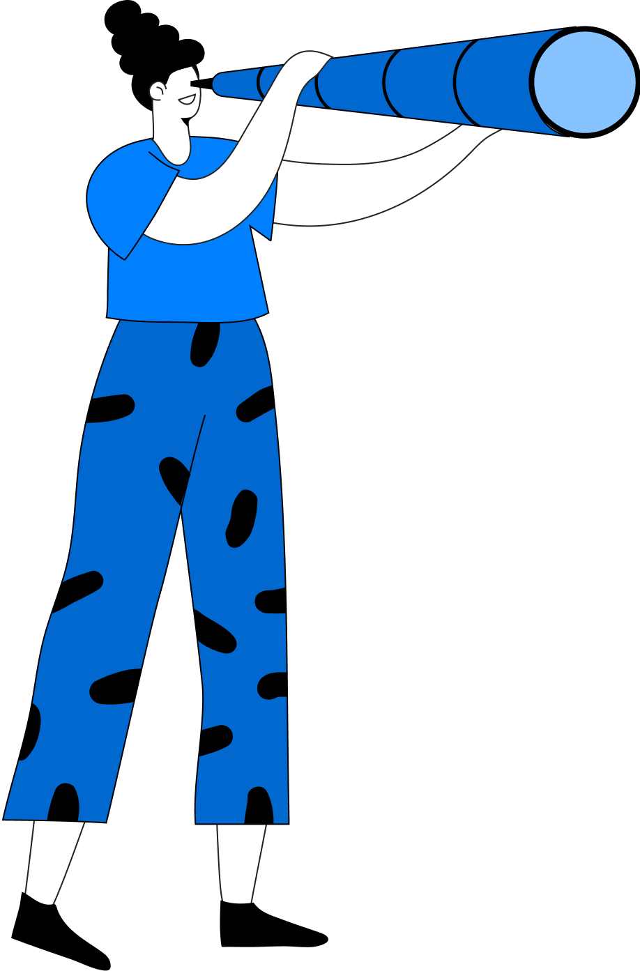 Person with telescope